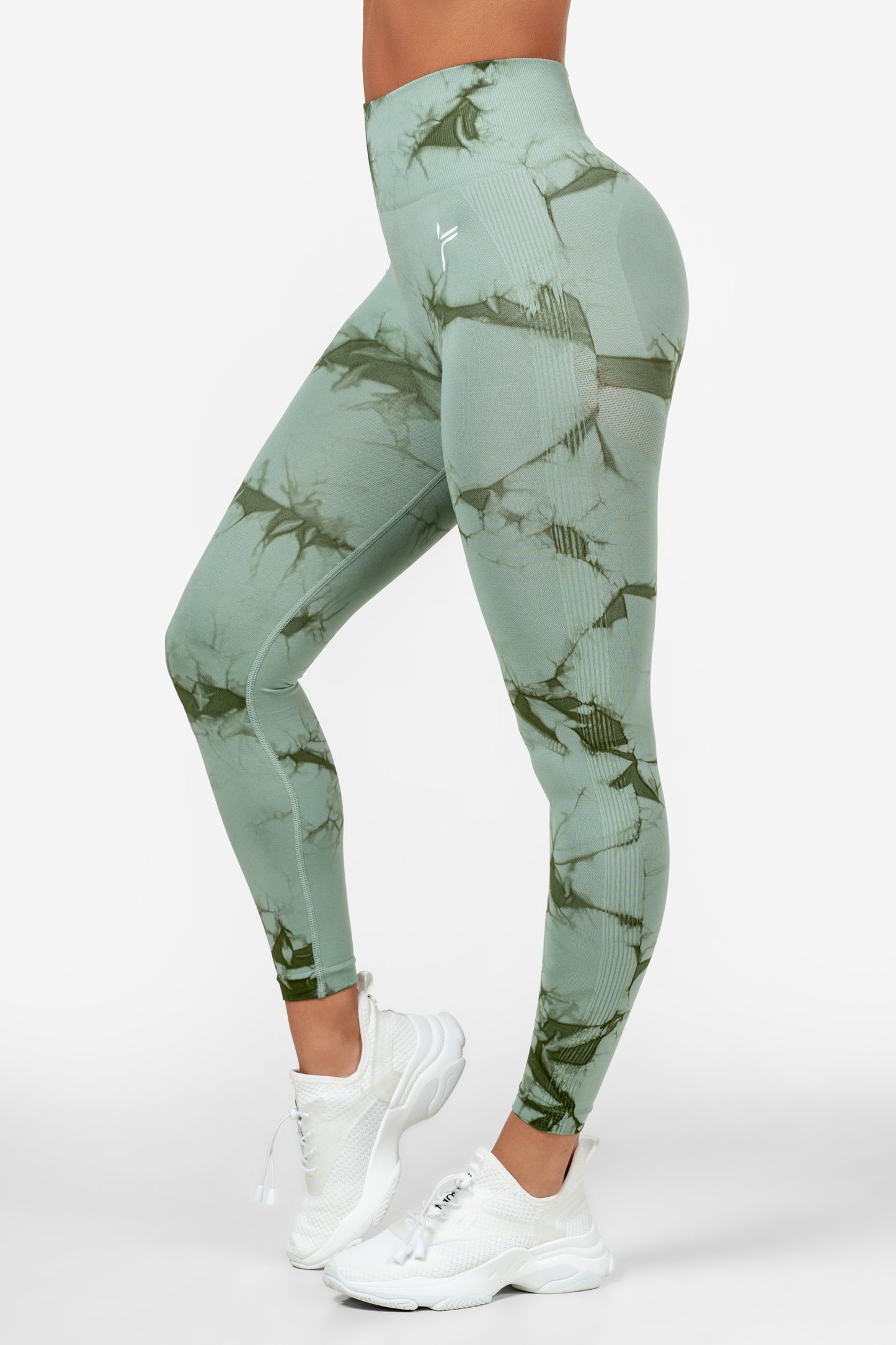 Light Green Tie Dye Scrunch Leggings