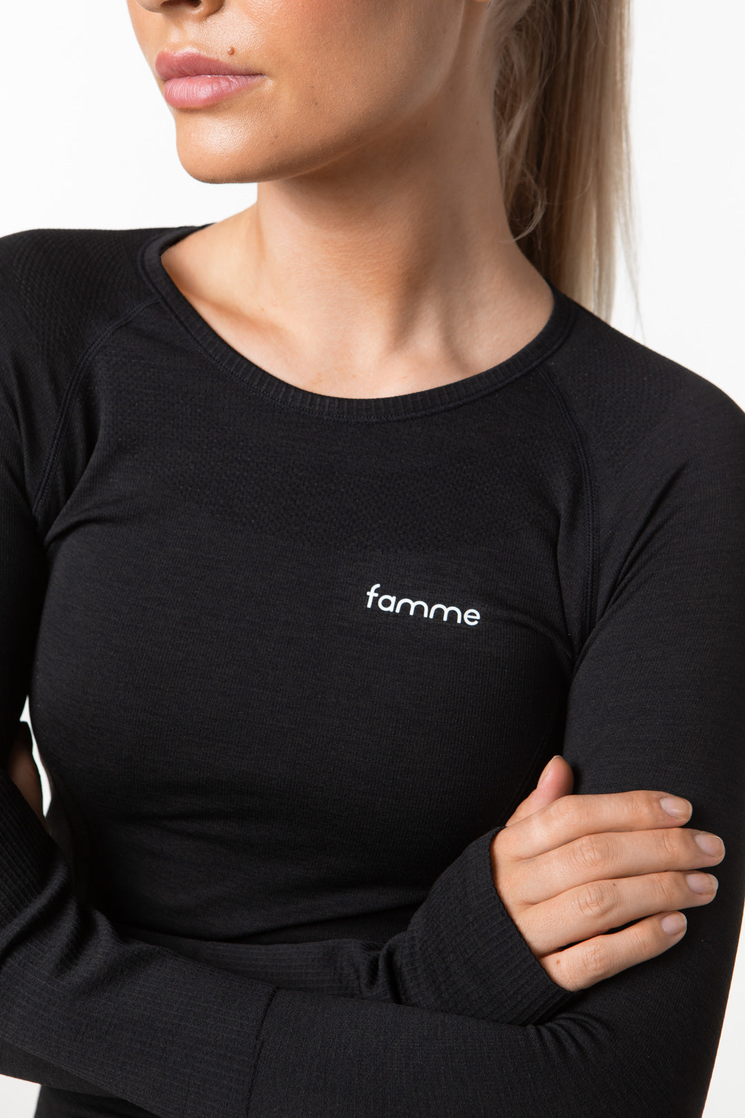 Black Tech LS T-Shirt - for dame - Famme - Training Long Sleeve